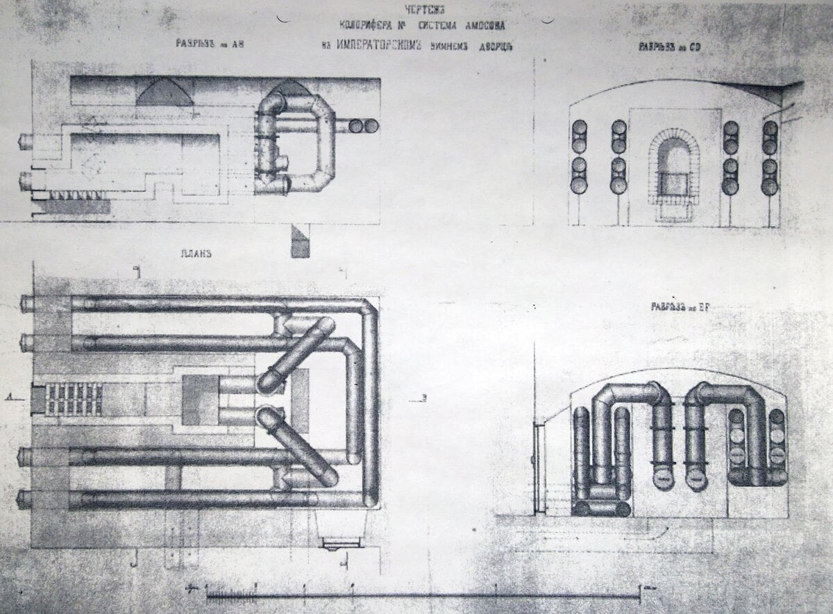 Чертеж печи Амосова
