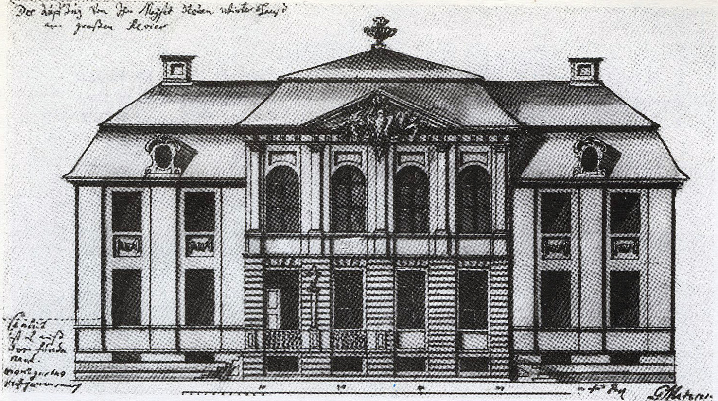 Проект Зимнего дворца Петра I, архитектор Маттарнови, 1716 г.